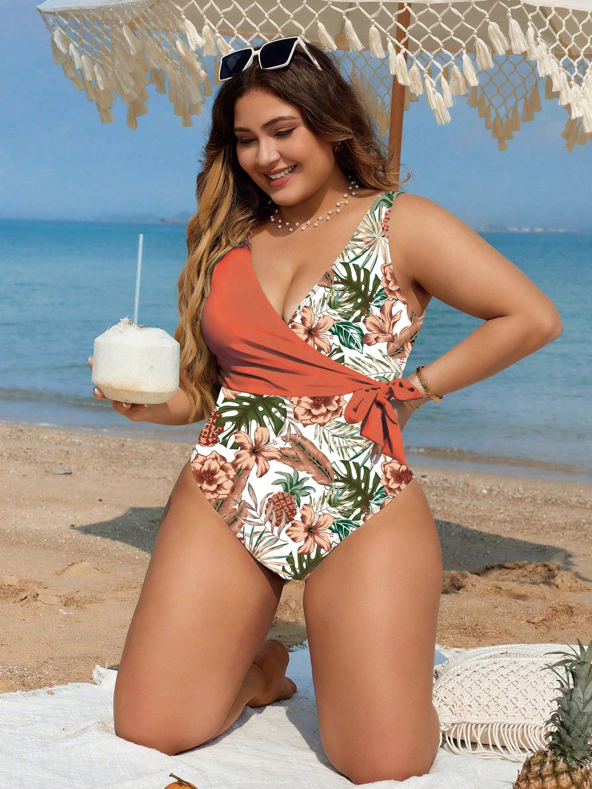 GLOZIFY SWIM MAIÔ SIMPLES PATCHWORK PLUS SIZE FEMININO